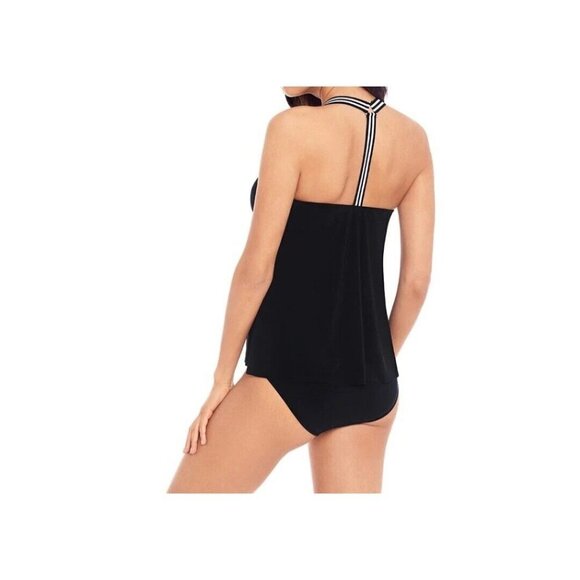 MAGICSUIT Black/White Borderline Stripe Carly Tankini. Size 8. New With Tag $118 - Picture 2 of 6